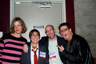 Charlie Jane Anders, Annalee Newitz, Graeme McMillian, Kevin Kelly, circa 2008. Photo from this essay.